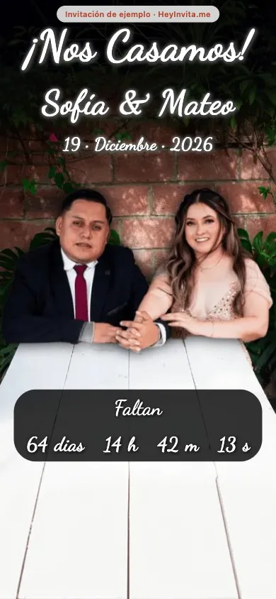 Portada de la invitación de ejemplo «Sofía & Mateo»