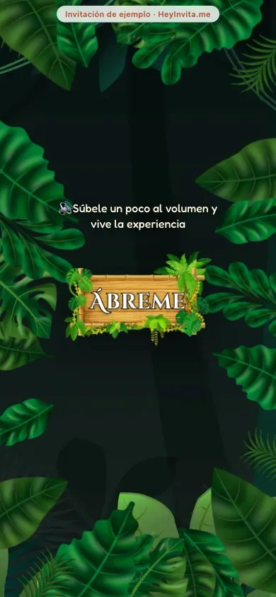 Portada de la invitación de ejemplo «El primer año de Santiago»